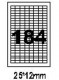 Этикетки на листе А4 формата 184 stikers 25*12 mm 